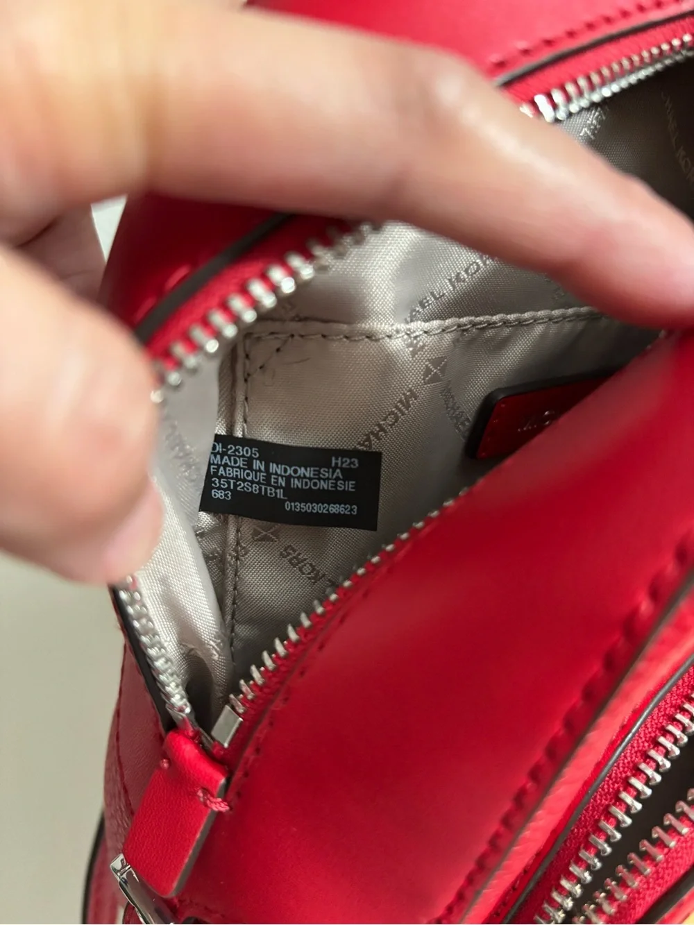 Michael Kors Red Pebbled Leather Mini Backpack